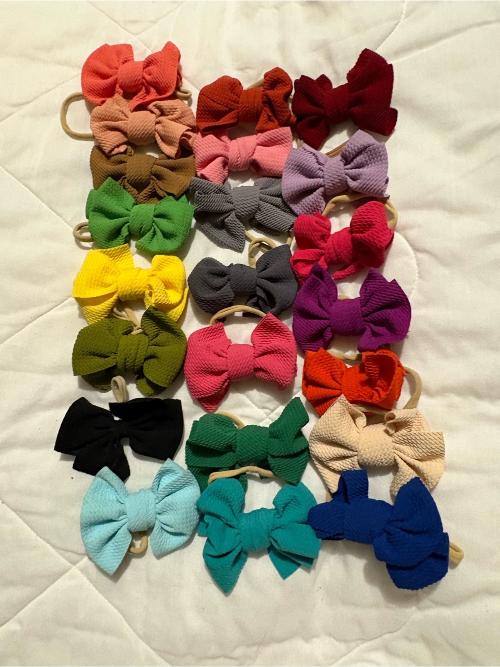 Kids Bow Hair Elastics - Assorted Colors